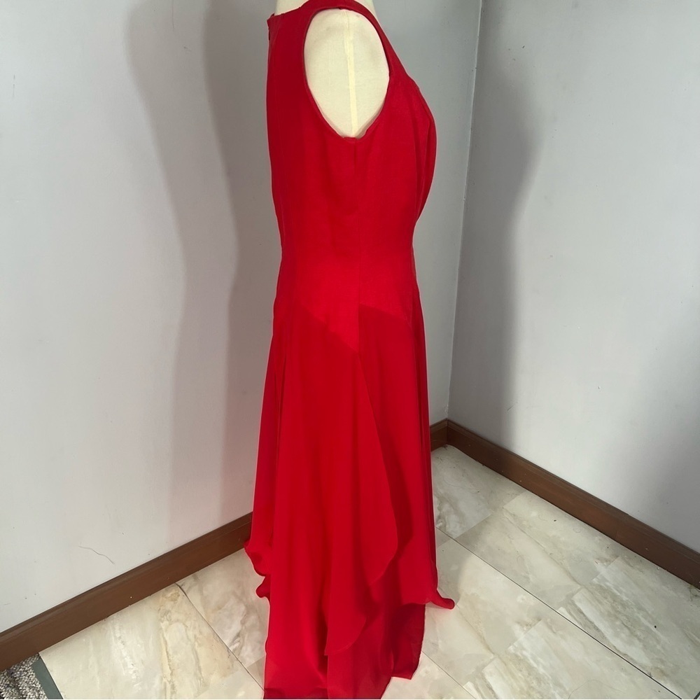 Vintage Kamisato Geary Roark red linen maxi dress classic formal cocktail vacay - Picture 6 of 12